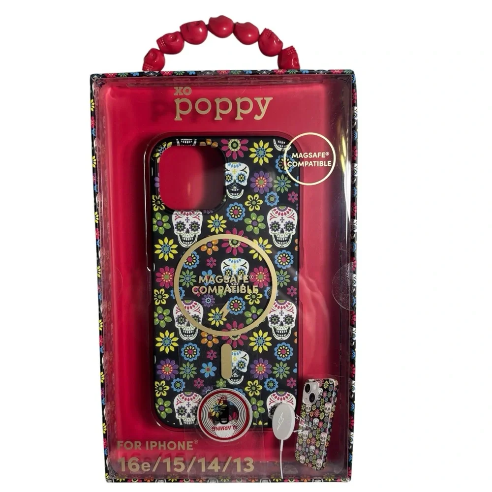 Xo Poppy Sugar Skull IPhone Case Magsafe Compatible IPhone 16e/15/14/13